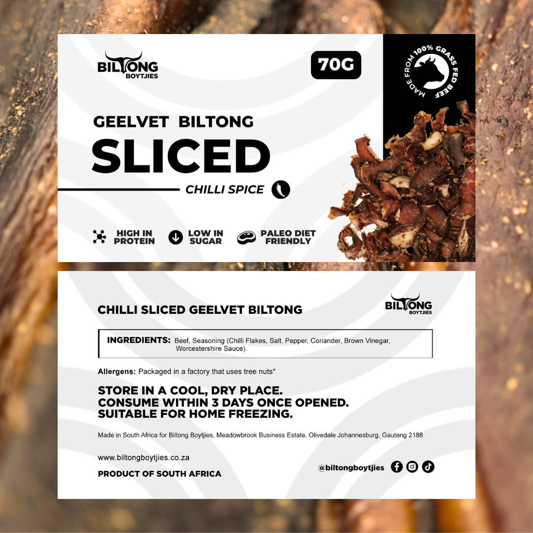 C Grade Sliced Biltong Snack Pack Sets